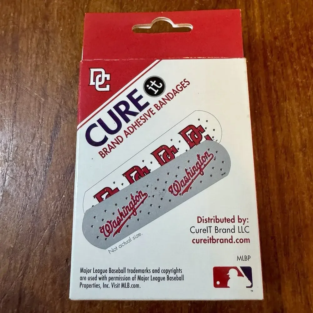 Lot of 2 Washington Nationals Cure It MLB Adhesive Bandages 50 Ct Sealed NOS